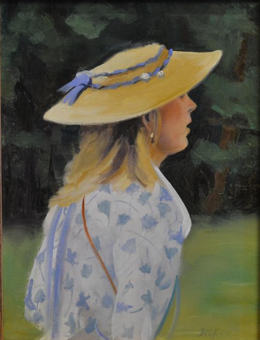 Woman in a straw hat